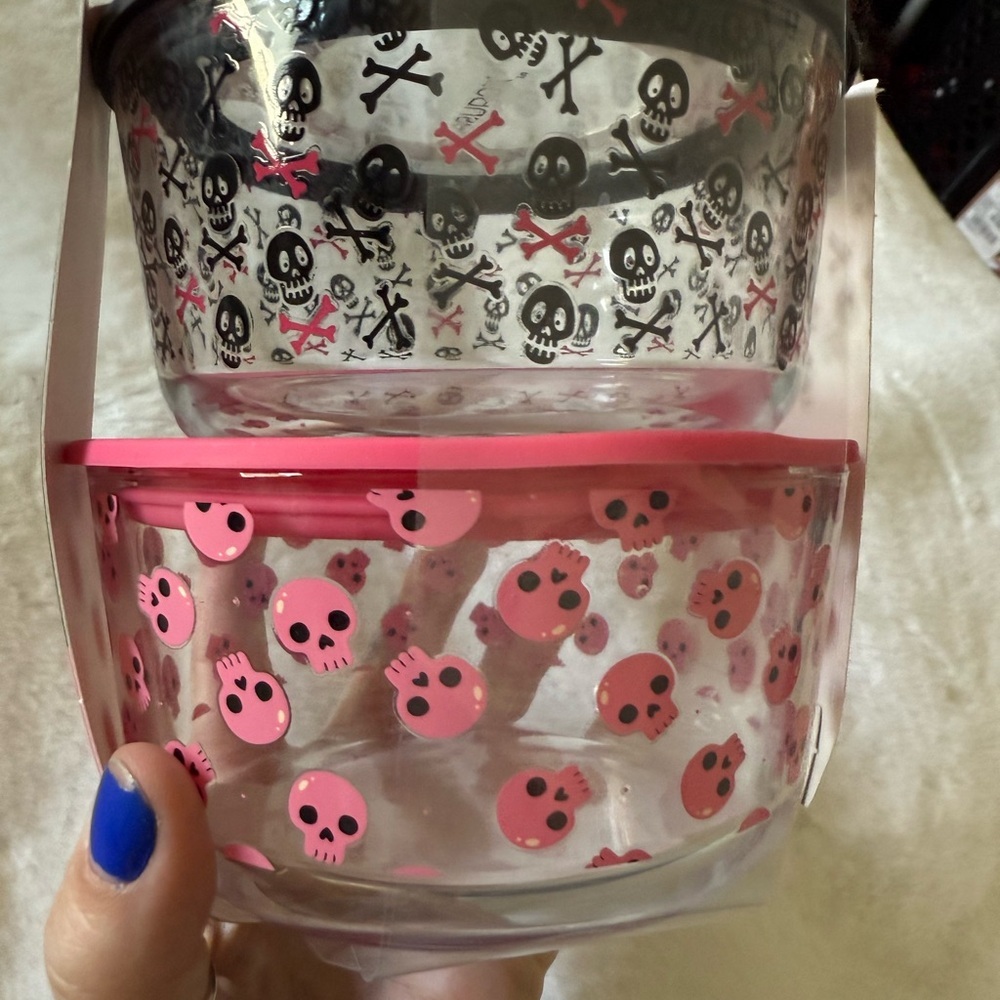 freshbox Halloween skull glass food storage with lid